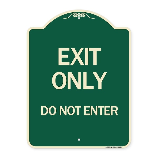 Exit Only Do Not Enter Heavy-Gauge Aluminum Architectural Sign, 24" H, G-1824-24554
